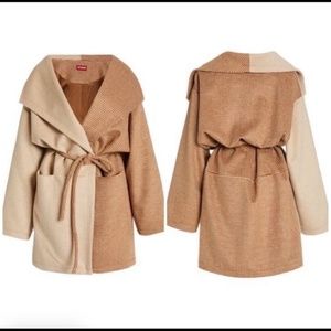 ISO ISO STAUD Chiba Two-Tone Houndstooth Knit Coat